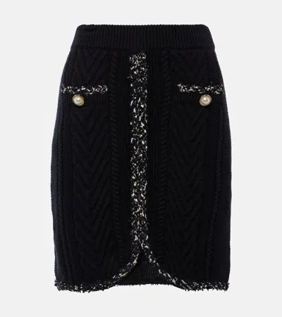 Rebecca Vallance Jemma Knitted Cotton Miniskirt In Black