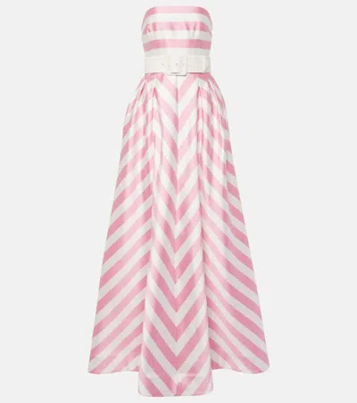 Rebecca Vallance Jocelyn Striped Satin Gown In Multicoloured