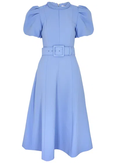 Rebecca Vallance Juliana Belted Midi Dress In Light Blue