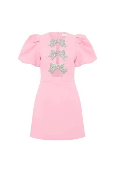 Rebecca Vallance Juliana Puff Sleeve Mini Dress In Pink