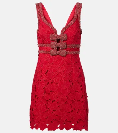 Rebecca Vallance Kalina Embellished Minidress In Red