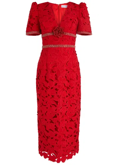 REBECCA VALLANCE REBECCA VALLANCE KALINA FLORAL CUT-OUT MIDI DRESS