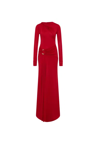 Rebecca Vallance Kiana Long Sleeve Maxi Dress In Red