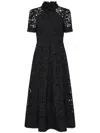 Rebecca Vallance Kitsu Mock-neck Floral Lace Midi Dress In Black