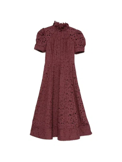 Rebecca Vallance Kitsu Floral-lace Midi Dress In Red