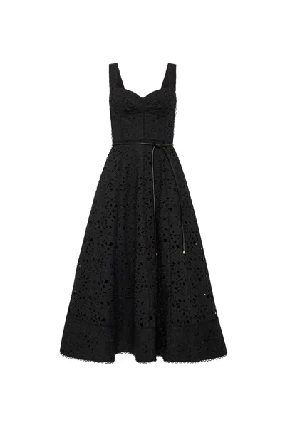 Rebecca Vallance Kitsu Strap Midi Dress In Black