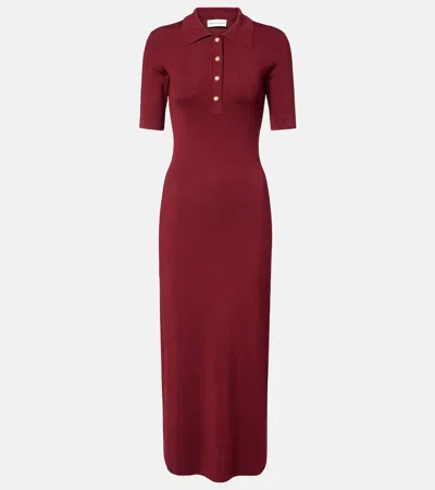 Rebecca Vallance Knitted Polo Dress In Burgundy