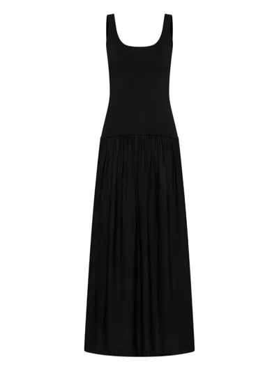 Rebecca Vallance Kristen Ruffled Midi Dress In Black