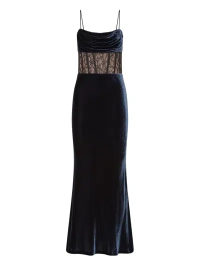 REBECCA VALLANCE LACE PANEL MINERVA MIDI DRESS