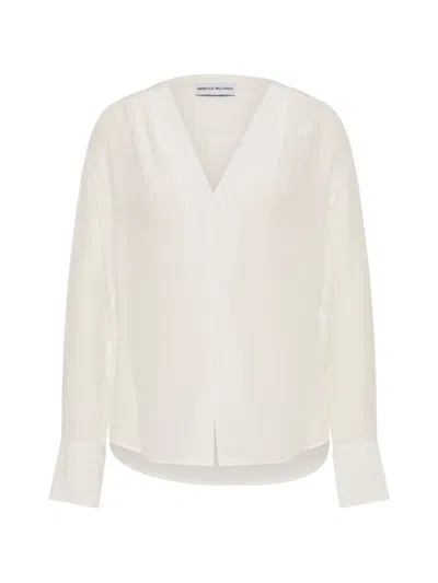 Rebecca Vallance Lavon V-neck Blouse In Neutral