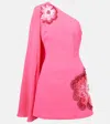 Rebecca Vallance Layana Caped Embellished Minidress