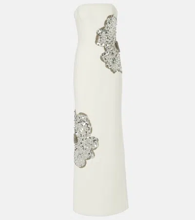 Rebecca Vallance Layana Strapless Embellished Gown In White