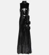 Rebecca Vallance Lena Bow-detail Sequined Gown In Black