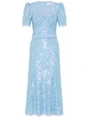 Rebecca Vallance Leyla Short Sleeve Midi Dress In Blue