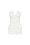 Rebecca Vallance Womens Lia Strapless Woven-blend Top Ivory