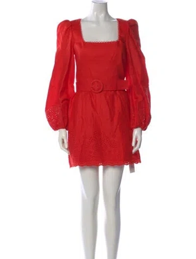 Pre-owned Rebecca Vallance Linen Mini Dress In Red