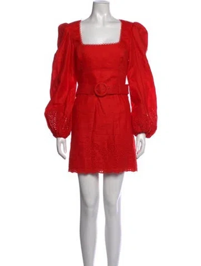 Pre-owned Rebecca Vallance Linen Mini Dress In Red