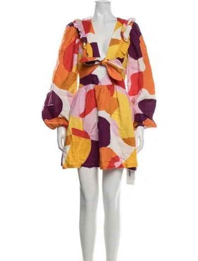 Pre-owned Rebecca Vallance Linen Mini Dress In White
