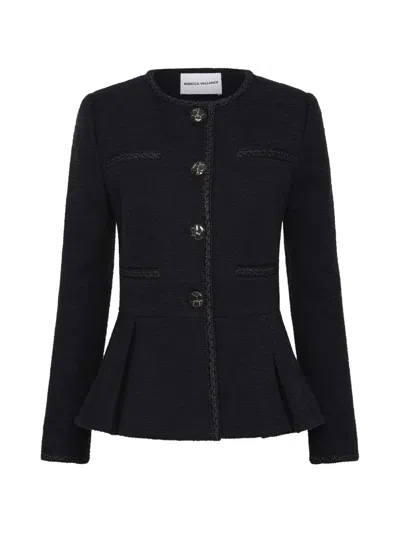 Rebecca Vallance London Button-up Peplum Jacket In Black