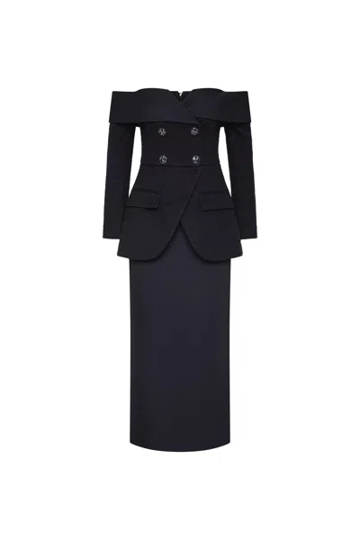 Rebecca Vallance London Midi Dress In Black