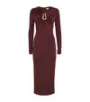 Rebecca Vallance Long-sleeve Mischa Midi Dress In Burgundy