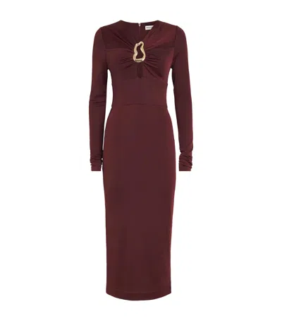 REBECCA VALLANCE LONG-SLEEVE MISCHA MIDI DRESS