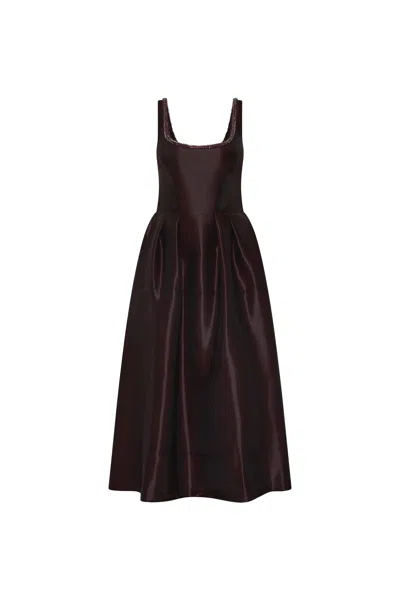 Rebecca Vallance Lourdes Midi Dress In Brown