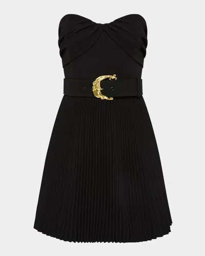 Rebecca Vallance Lucine Strapless Pleated Mini Dress In Black