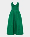 Rebecca Vallance Abigail Pleated Midi Dress In Green