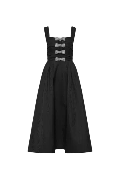 Rebecca Vallance Luiza Strap Midi Dress In Black