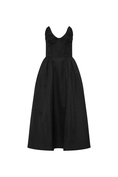 Rebecca Vallance Luiza Strapless Midi Dress In Black