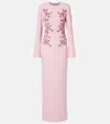 Rebecca Vallance Lulee Embellished Floral Gown In Pink