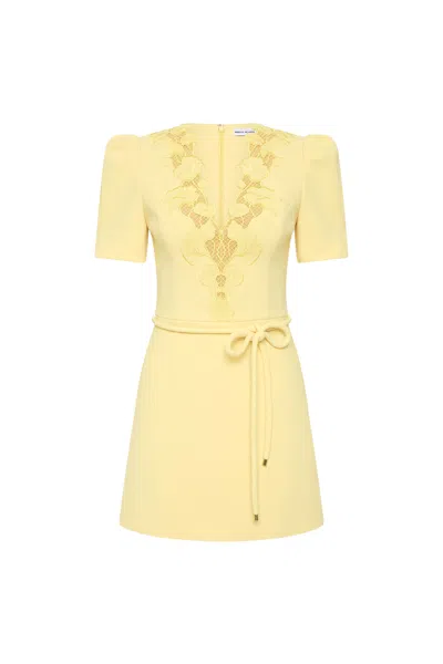 Rebecca Vallance Lulu Short Sleeve Mini Dress In Yellow