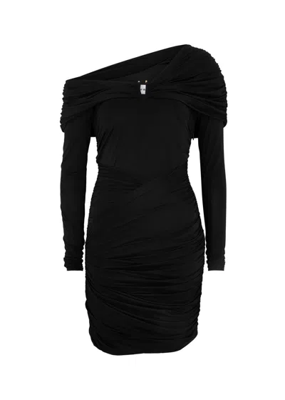 Rebecca Vallance Madison Ruched Jersey Mini Dress In Black