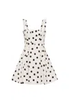 Rebecca Vallance Womens Polka Dot Print Maisie Polka-dot Cotton-blend Mini Dress In White