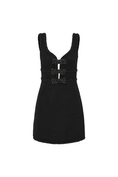 Rebecca Vallance Margo Bow Mini Dress In Black