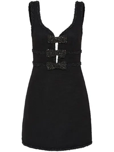 Rebecca Vallance Margo Bow Mini Dress In Black