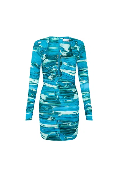 Rebecca Vallance Marine Mirage Mini Dress In 蓝色