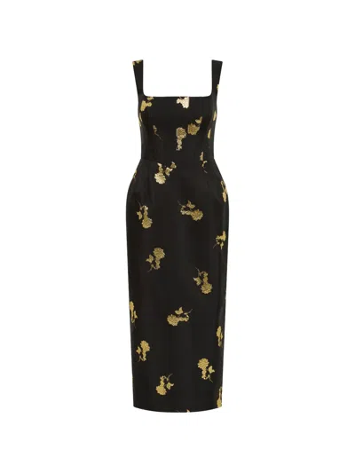 Rebecca Vallance Mariya Midi Dress In Black