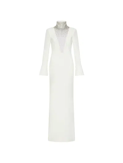 Rebecca Vallance Melva Embellished V-neck Maxi Dress In White