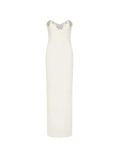 Rebecca Vallance Melva Strapless Beaded Maxi Dress In White