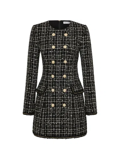 Rebecca Vallance Meringue Blazer Mini Dress In Black