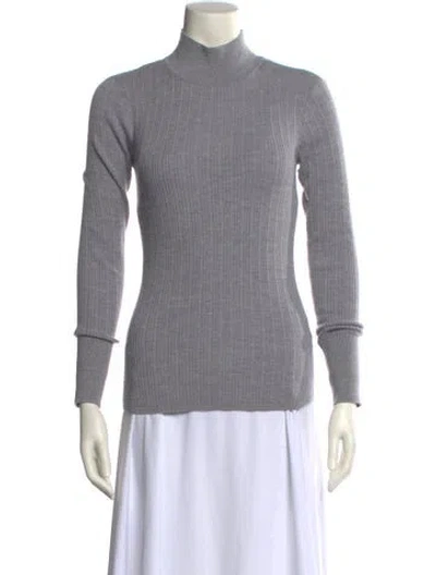Pre-owned Rebecca Vallance Merino Wool Turtleneck Sweater In Gray