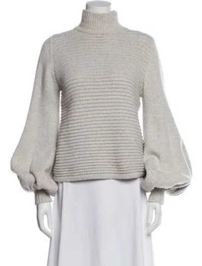 Pre-owned Rebecca Vallance Merino Wool Turtleneck Sweater In Gray
