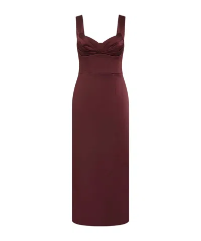 Rebecca Vallance Merlot Strap Midi Dress In Burgundy