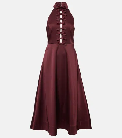 Rebecca Vallance Merlot Satin Cocktail Dress In Burgundy