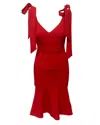 Rebecca Vallance Midi Dress In Red Polyester In Red