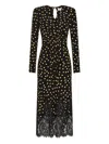 Rebecca Vallance Millie Polka-dot Lace-trimmed Midi Dress In Black