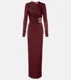 Rebecca Vallance Mischa Embellished Gathered Jersey Gown In Brown
