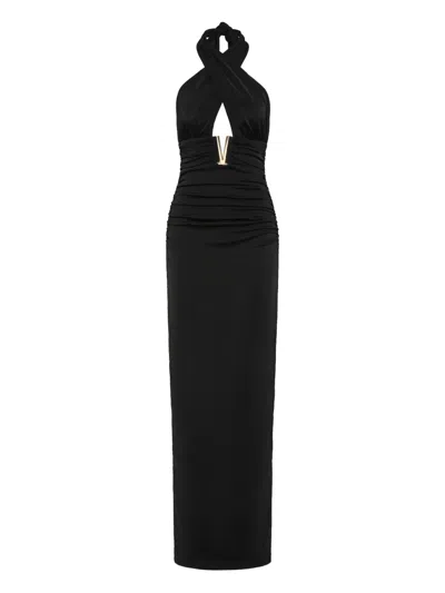 Rebecca Vallance Mischa Halterneck Maxi Dress In Black
